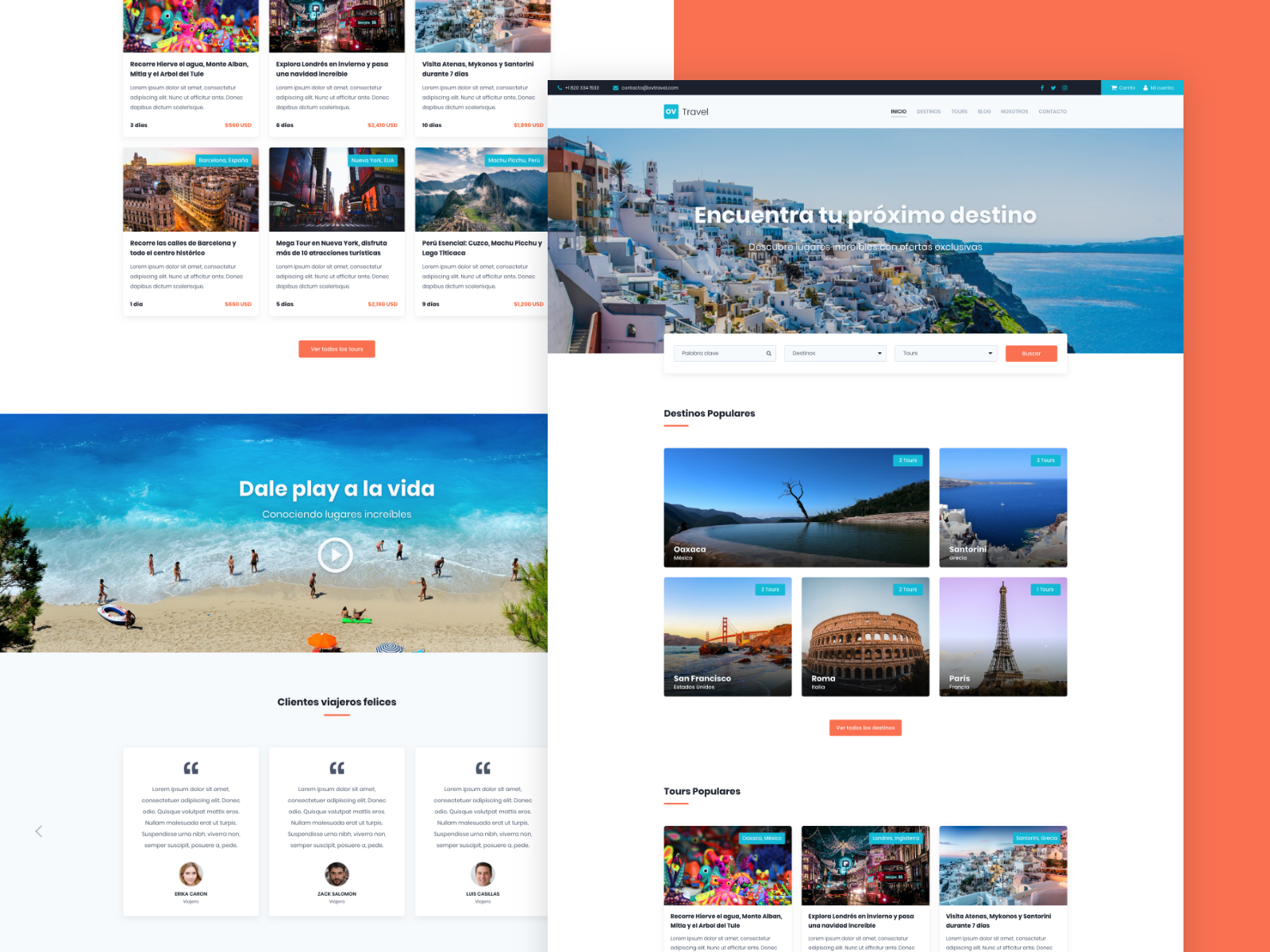 Homepage OV Travel by Oscar Viedma on Dribbble