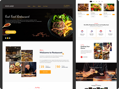 Luxury Restaurant Landing Pages Design food dashboard food template restaurant restaurant template
