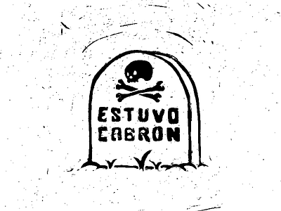 Estuvo Cabrón grave print skull t shirt typography woodcut