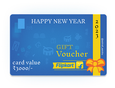 FLIPKART HAPPY NEW YEAR 2023 GIFT CARD branding design logo ui ui designer uidesign uiux userinterface ux uxdesign