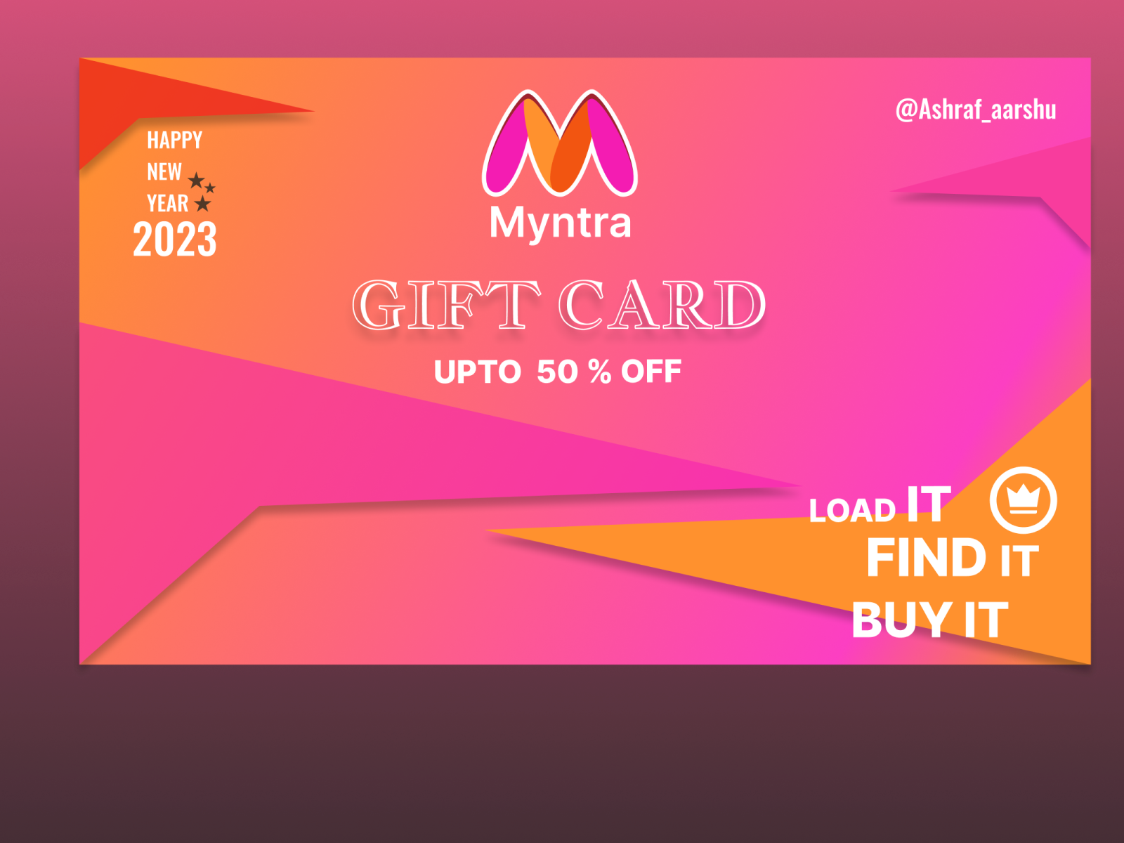 MYNTRA HAPPY NEW YEAR DEMO GIFT CARD 2023 by Syed Ashraf on Dribbble