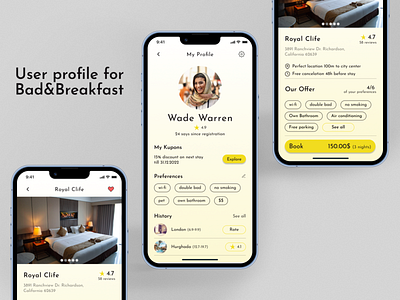 User Profile 005 app booking branding dailyui design graphic design hotel profile travel ui user profile ux