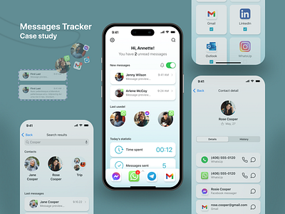 Messages Tracker app case study casestudy design graphic design junior mobile prototype tracker ui ux visual