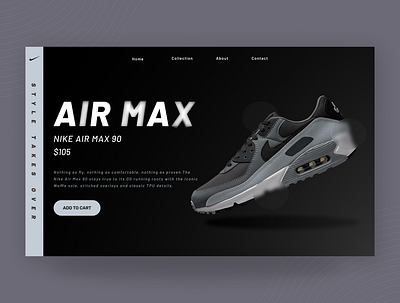 Nike Air Max Landing branding design ecommerce graphic design landing page minimal nike nikeairmax shoes ui ui design uiux web design website