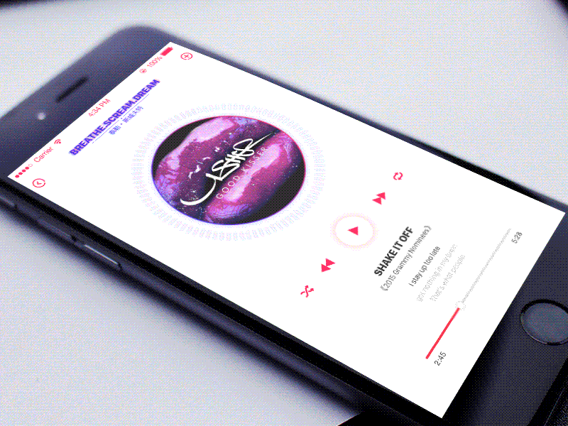 Music Player animation app cards comment concept interface material music player transition ui ux