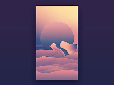 Sunset in the desert app desert illustration sunset time tranquil