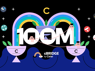 Celer Cbridge 100M Volumn celer crypto figma finance illustration layer2