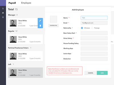 PayrollChina Employee