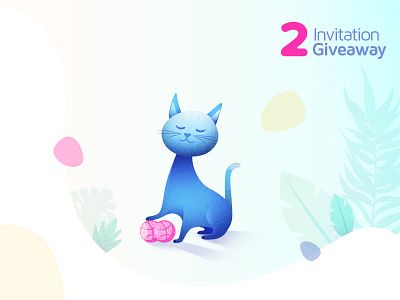 2X Dribbble Invitation for new players (closed) 2x cat clean dribbble giveaway hello dribbble illustration invite