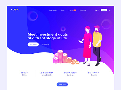 Investment Portal Landing Page bank currency illustration landing men money ui ux website women