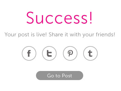 New Post - Share gui modal success ui ux