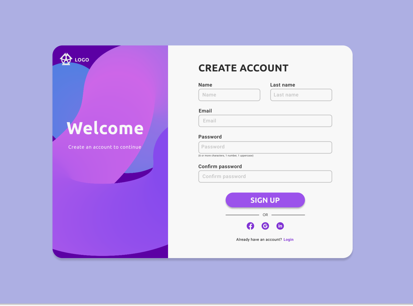 daily UI challenge #001 - sign up (web) by Mariana on Dribbble