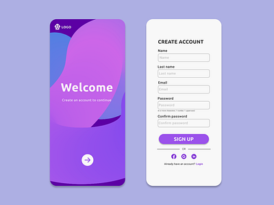 daily UI challenge #001 - sign up (app) app clean dailyui dailyuichallenge dailyuichallenge 001 design form sign up ui uichallenge uidesign ux