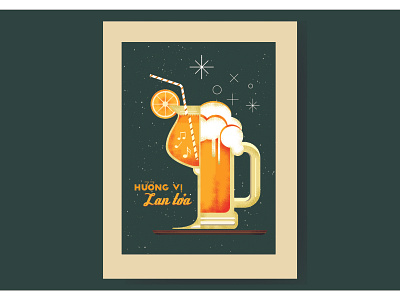 Cocktail poster color design illustration typography vector