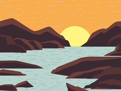 Illustration of the sea color design illustration landscape vector