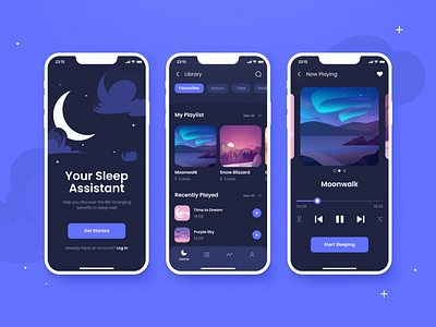Sleep Tracker app design ui ux