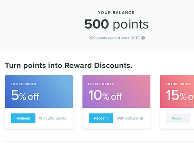 Rewards Dashboard dashboard gradient web
