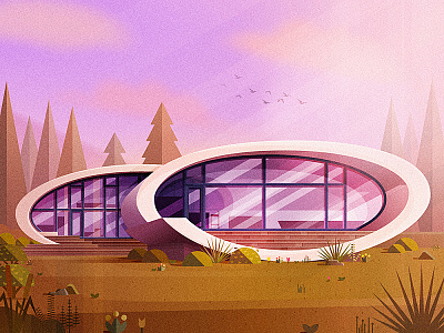 NO.19-Apartment design architecture build cloud glass house illustration light plant sky