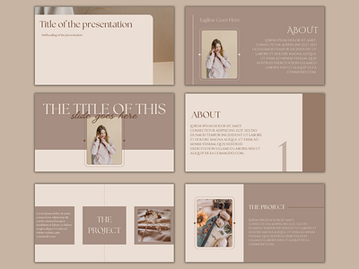 Feminine Presentation template design beige branding canva design google slides graphic design keynote minimalistic powerpoint presentation