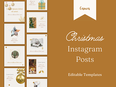 Editable Christmas Instagram Post Templates for Influencers branding canva design feed graphic design minimalistic social media