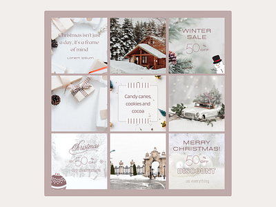 Christmas Instagram Posts for brands and business owners branding canva design feed graphic design minimalistic social media