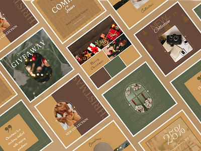 Christmas Instagram Post templates for businesses branding canva design feed graphic design minimalistic social media