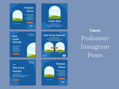Podcaster Instagram Posts | Canva Templates branding canva canva template design feed graphic design minimalistic podcast social media social media