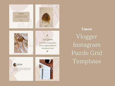Boho Puzzle Instagram Templates | Canva social media template