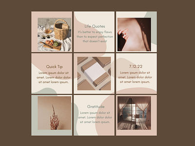 Earthy Puzzle Instagram Templates | Canva social media template