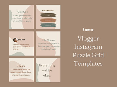 Earthy Puzzle Instagram Templates | Canva social media template