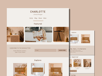Charlotte | Feminine website for lifestyle blogger web design website
