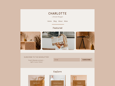 Charlotte | Feminine website for lifestyle blogger web design website