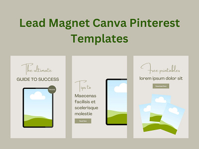 Lead Magnet Canva Pinterest pins templates