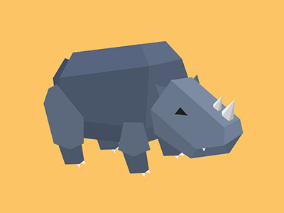 "Almost" Low Poly Rhino flat design flat design animals illustrator low poly photoshop rhino