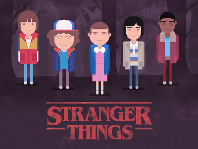 Stranger Things character design dustin eleven fan art illustration lucas mike netflix stranger things will
