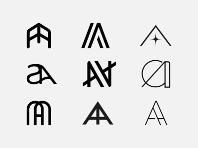 Atelier d'Ana - Monogram research brand branding design graphic design lettering logo monogram typography vector
