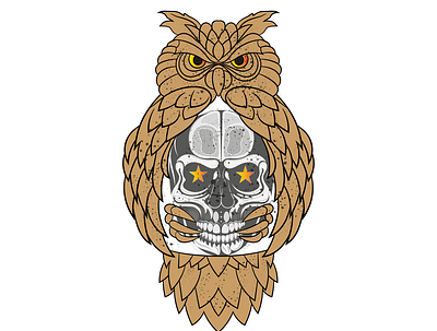 The owl with the skull design designbyniher graphic design illustration lineart lineartdesigner theowl theskull vector vectorart