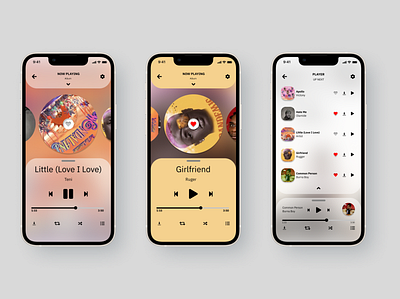 Music Player app branding design ui