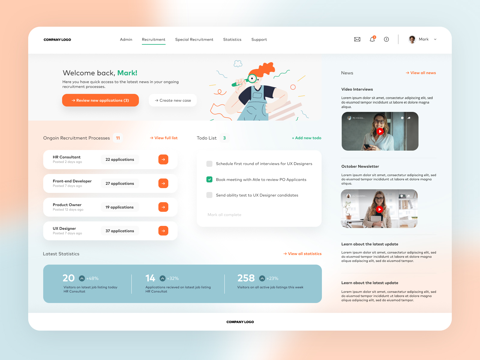 Dashboard Design For Recruitment Company By Marius Lebada On Dribbble