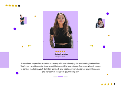 Testimonial UI dailyui designchallenge designs testimonial ui uichallenge uidesign uiux uiuxdesigner webdesigner