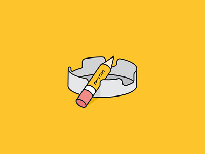 Peterbian ashtray draw logo pencil personalbrianding pink smokeyourbrianout yellow