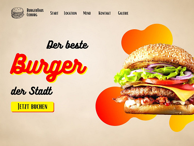 Hero Banner Concept for Burger Restaurant Website elementor homepage web design