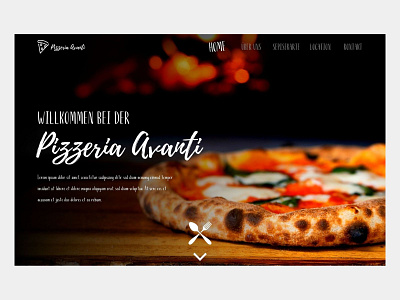 Concept Hero Banner Web Design for a Pizzeria homepage web design