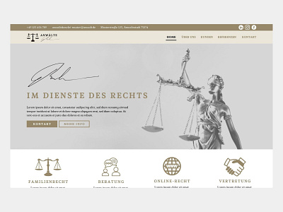 Concept Hero Banner Web Design for a Law Office homepage web design