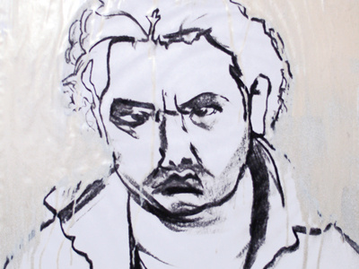 Portrait charcoal illustration rendering