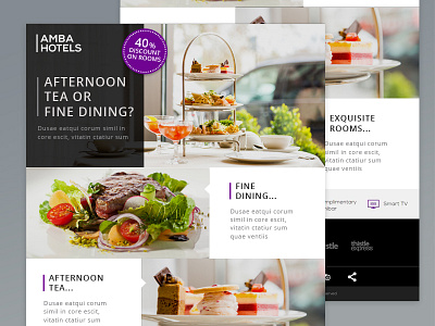Amba Hotels Mailer WIP branding concept digital email food hotel identity mailer marketing simplicity wip