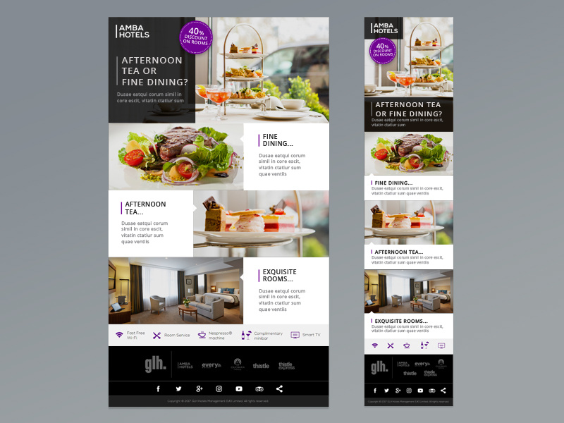 Amba Hotels Mailer WIP by James Boross on Dribbble
