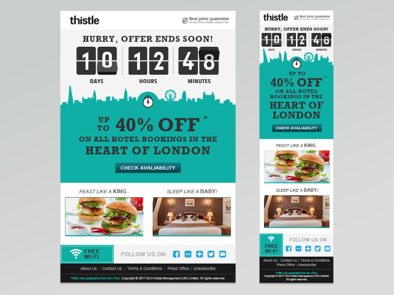 Thistle Hotels Mailer WIP by James Boross on Dribbble