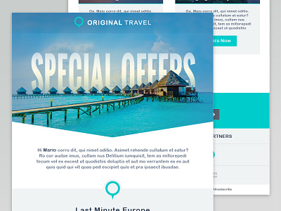 Travel Mailer WIP advertising branding concept digital email identity mailer marketing offer simplicity travel wip