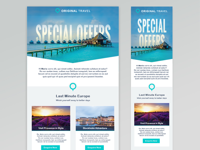 Travel Mailer WIP by James Boross on Dribbble